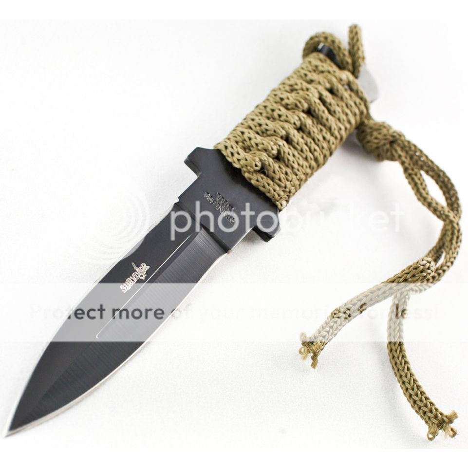7" TACTICAL COMBAT FIXED BLADE MILITARY STILETTO KNIFE Throwing
